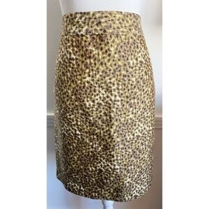 Loft • Brown Tan Abstract Pattern Pencil Skirt